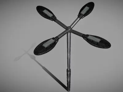 Sci-Fi Street Light 14 version 4 3m with pole 3 Low-poly 3D model