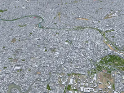 Cordoba Argentina 35km AI Low-poly 3D model