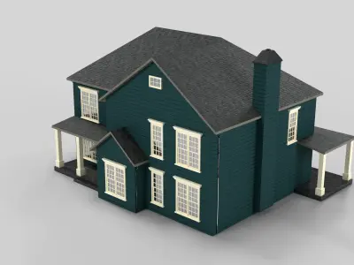 British House Design 11T3  Low-poly 3D model