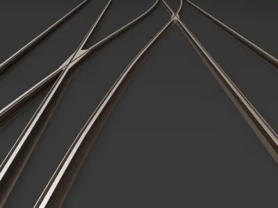 Half Trapeze Left - Tram Rails Element 3D model