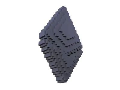 Voxel Ethereum v2 005 Low-poly 3D model