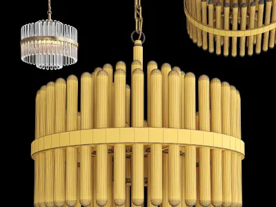  Q - S Gold Modern Crystal Chandelier 3D model