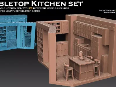 Kitchen Set microwave 3D print model