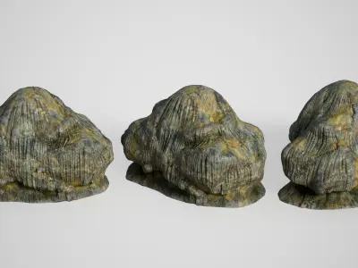 10 Modular Cave Bases - 250127 Low-poly 3D model