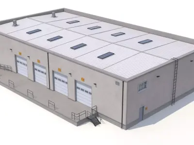 Warehouse Building 23 PBR Low-poly 3D model