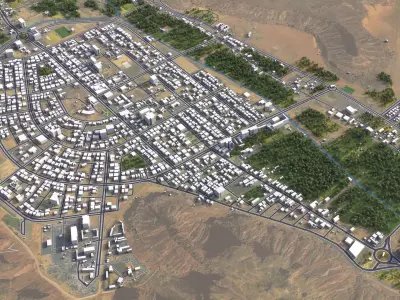 AlUla - 3D City Model Low-poly 3D model