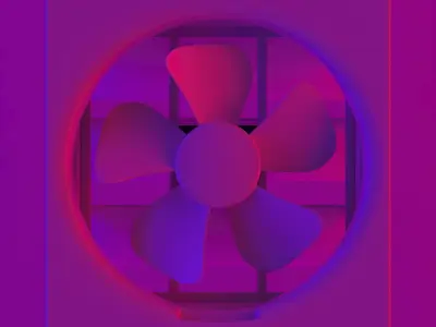 Exhaust Fan Low-poly 3D model