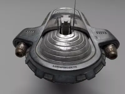 3D Weathered Landspeeder Hovercraft Vehicle 3D model