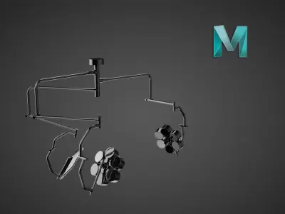 Operating Lamp with Monitor  3D model