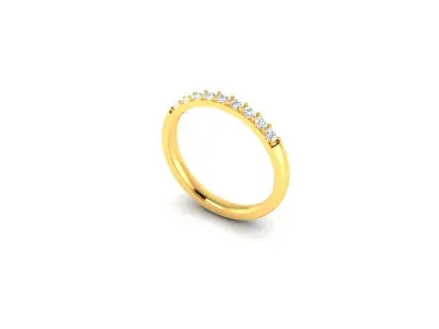 Solitaire Wedding Engagement Ring 3D print model 7