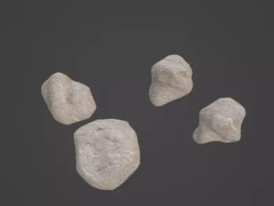 Rock Stone Low-poly 3D model 7