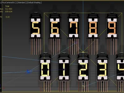 A Nixie tube or cold cathode display 3D model