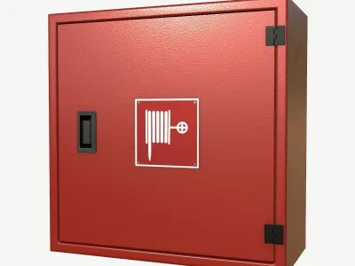 Hose reel box PBR Low-poly 3D model