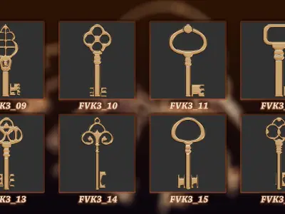 60 Vintage key 3D Model vol 3 3D model
