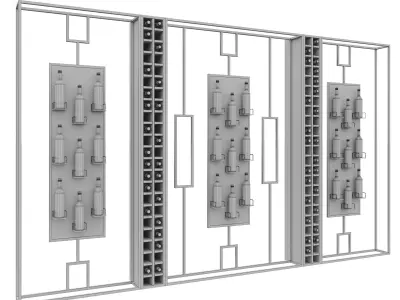Wine Shelf 4 3D model