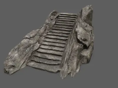Stairs rock staircase Low-poly 3D model get