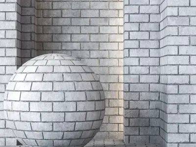 Gray Brick Tile Flooring 4K - Seamless Texture