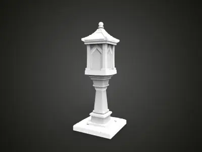 medieval urban stone lantern 7 3D print model