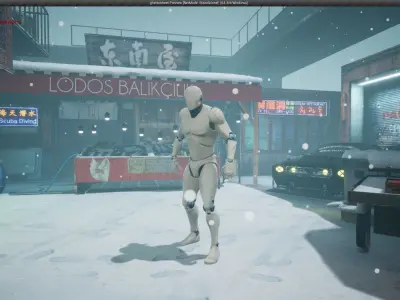 Cyberpunk Ghetto Street UE4 Scene 3D model