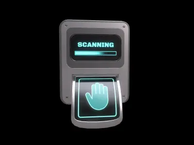 Low Poly Biometric Door Lock Low-poly 3D model