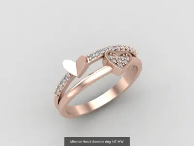 Minimal light weight diamond rings 3D Model Pack