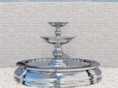 Lumion fountain - animated Low-poly 3D model