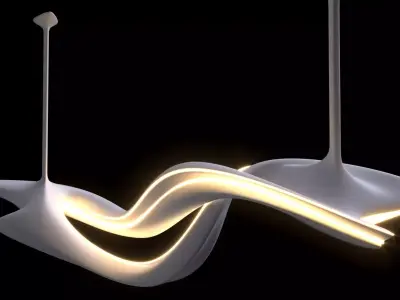 Modern Sculptural Chandelier 3D model