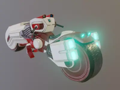 3D Futuristic Sci Fi Speeder Low-poly 3D model