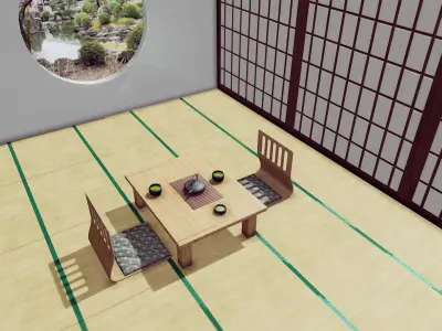 Japanese Room Low-poly 3D model