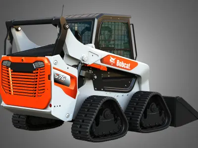 S76 Skid Steer - Quad Tracks Loaders - Bucket  2 in 1 3D Model Pack