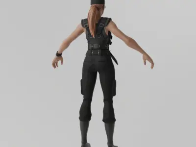 Sarah Connor Rigged Low-poly 3D model