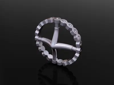 Hexagon Diamond Band Ring Mix Size 4 5 6 7 8 9 10 3D print model
