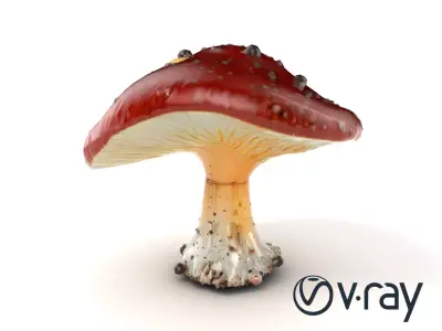 Stylized Glowing Mushroom Sci-Fi model pack Low-poly 3D model