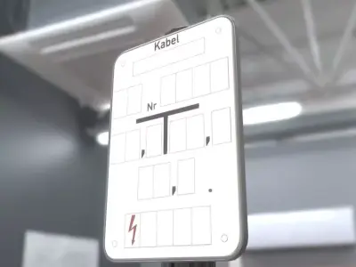 Hinweisschild Kabel mit Pfosten und Rahmen Low-poly 3D model