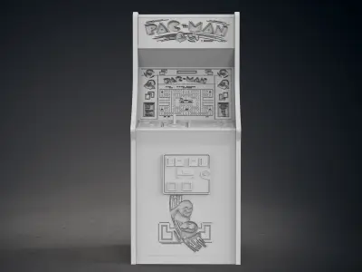 Pac-Man Arcade Cabinet with Lithophane 3D print model