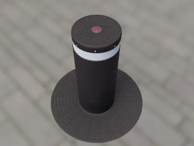 Automatic Hydraulic Bollard Low-poly 3D model