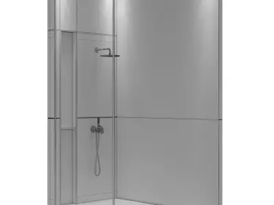 Corner Shower Cabins 02 Low-poly 3D model