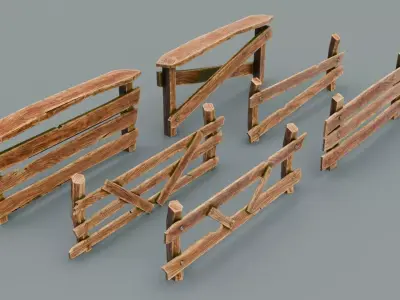 Fence Low-poly 3D model