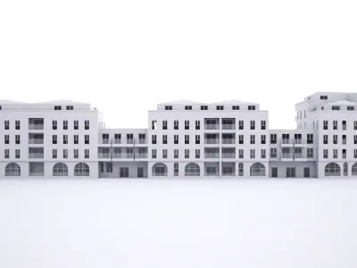 British House Abbey Wall 3D model