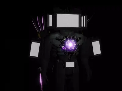 Skibidi Toilet Upgraded  Titan TvMan  Low-poly 3D model