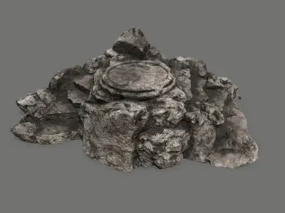 Ladder Ruin Low-poly 3D model 12