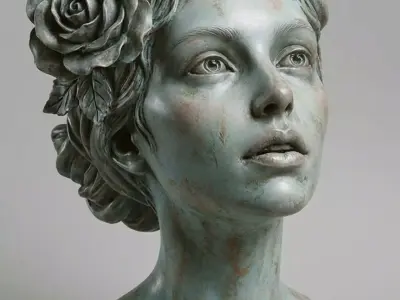 classical female bust sculpture 3D model purchase