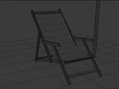 beach chair and umbrella 3D model