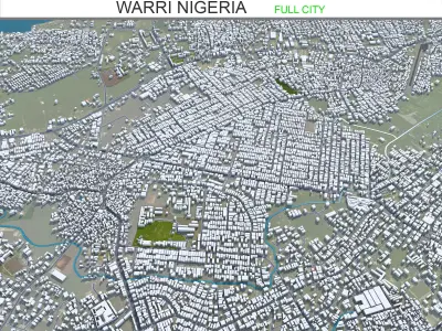 Warri Nigeria 20km Low-poly 3D model