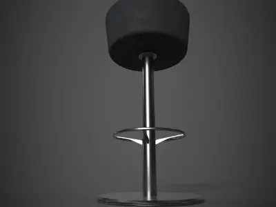 Stool floor lamp with shade Low-poly 3D model