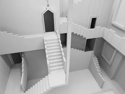 Squid Game  Artistic room 3D Model Low-poly 3D model