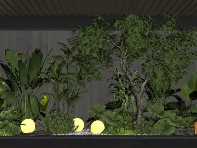 Courtyard plant landscape 3D model