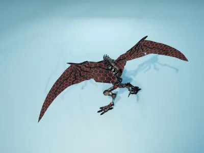 SciFi Beast04 Vulture Low-poly 3D model