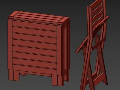 applaro folding table and chairs 3D model