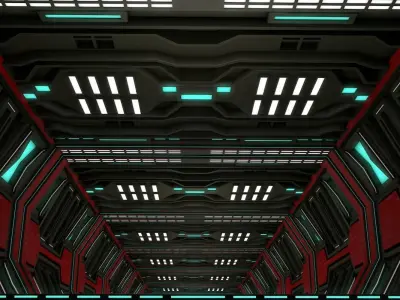 Sci fi corridor 3D model 24